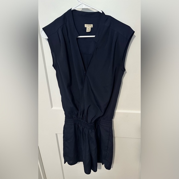 J. Crew Sleeveless Navy Blue V-Neck Romper - Picture 9 of 14